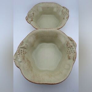 2 Casafina “Madeira Harvest”  6.5” stoneware bowls (Sage Green) Portugal